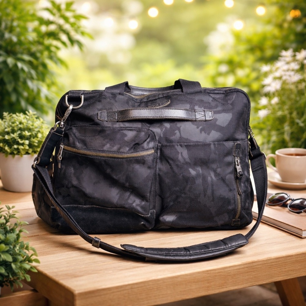 Tumi Alpha Bravo Brooks Slim Briefcase Black Camo Ballistic Nylon Bag 61011DCM